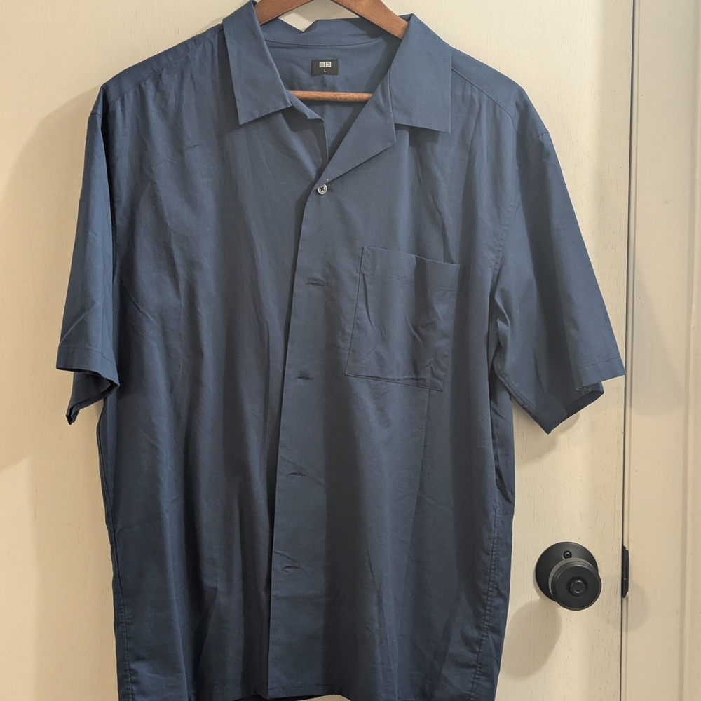 Men's Blue Short Sleeve Shirt